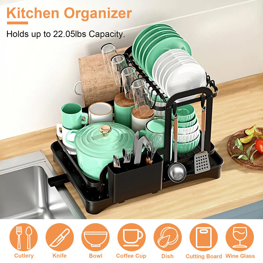 2-Tier Dish Drying Rack — Keep Your Counter Clean & Organized