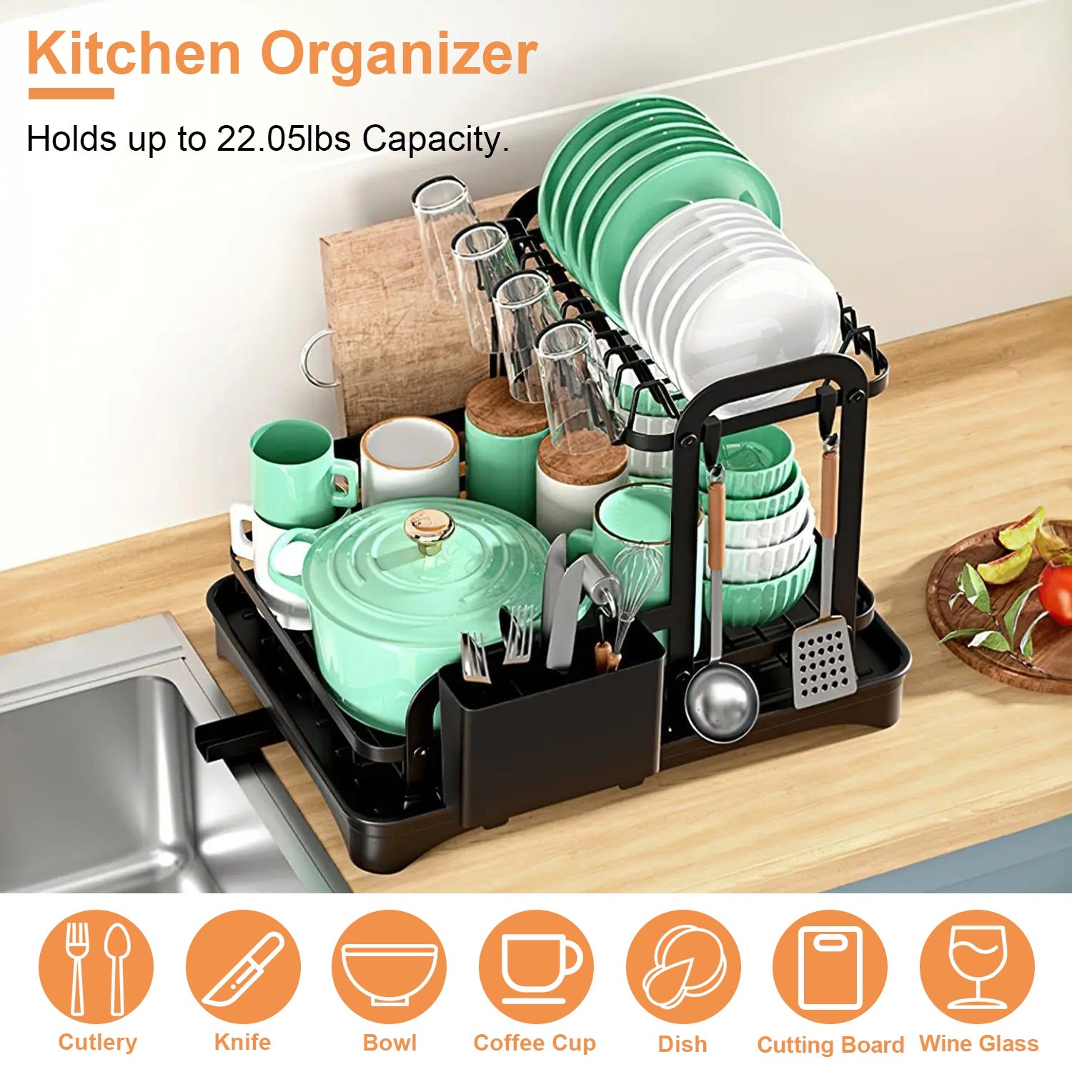 2-Tier Dish Drying Rack — Keep Your Counter Clean & Organized