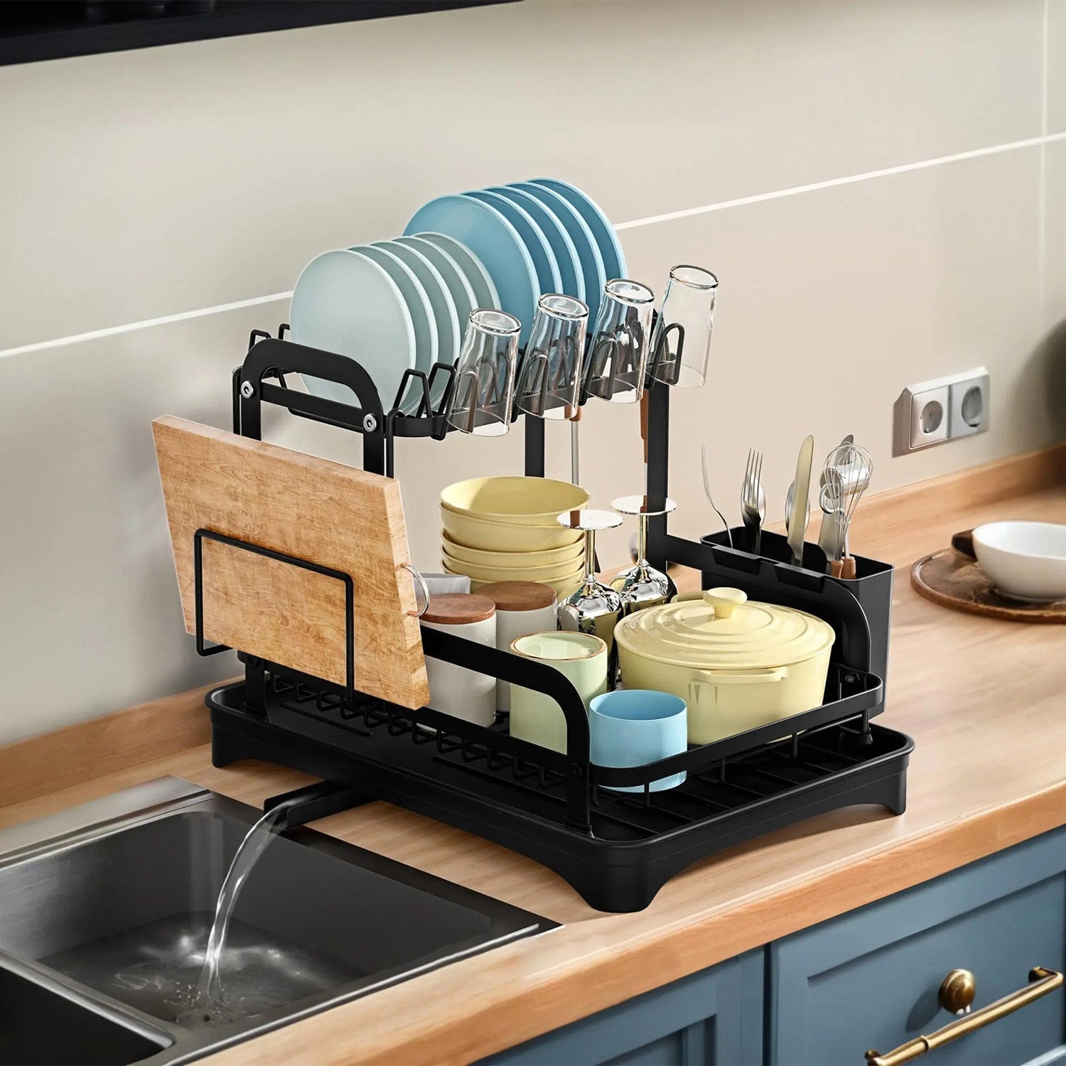 2-Tier Dish Drying Rack — Keep Your Counter Clean & Organized